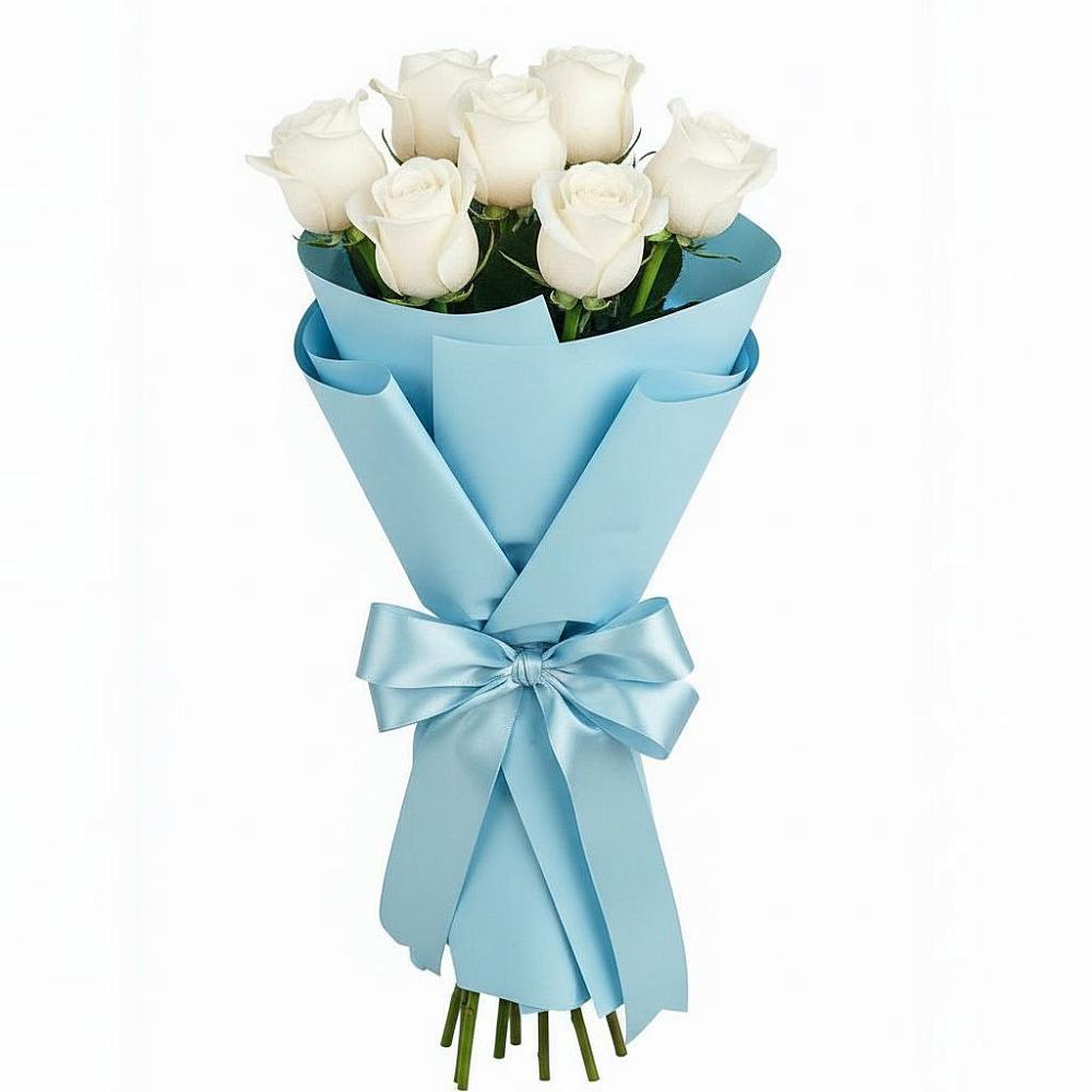 Букет 7 белых роз Проуд в Владимиро-Александровском