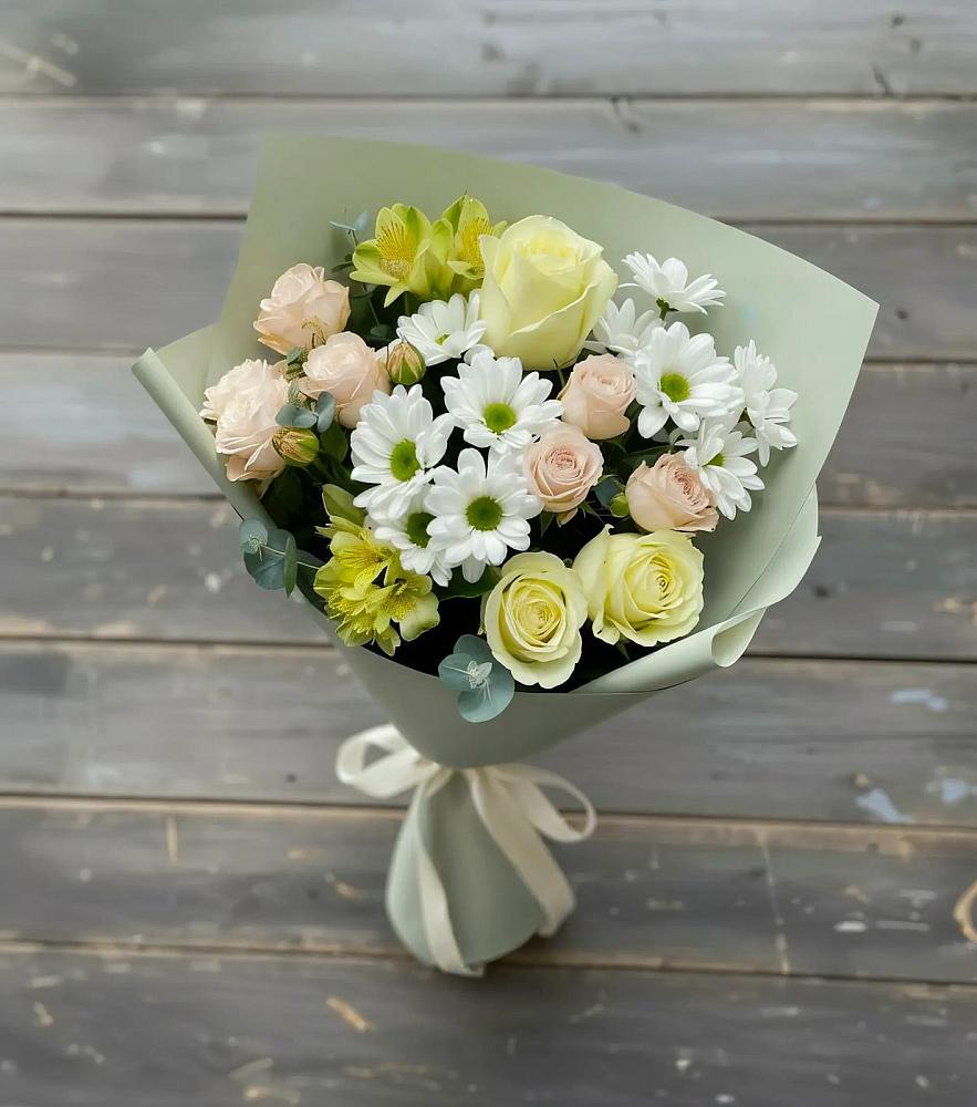 Букет цветов из: Альстромерии, Розы и Хризантемы в Владимиро-Александровском