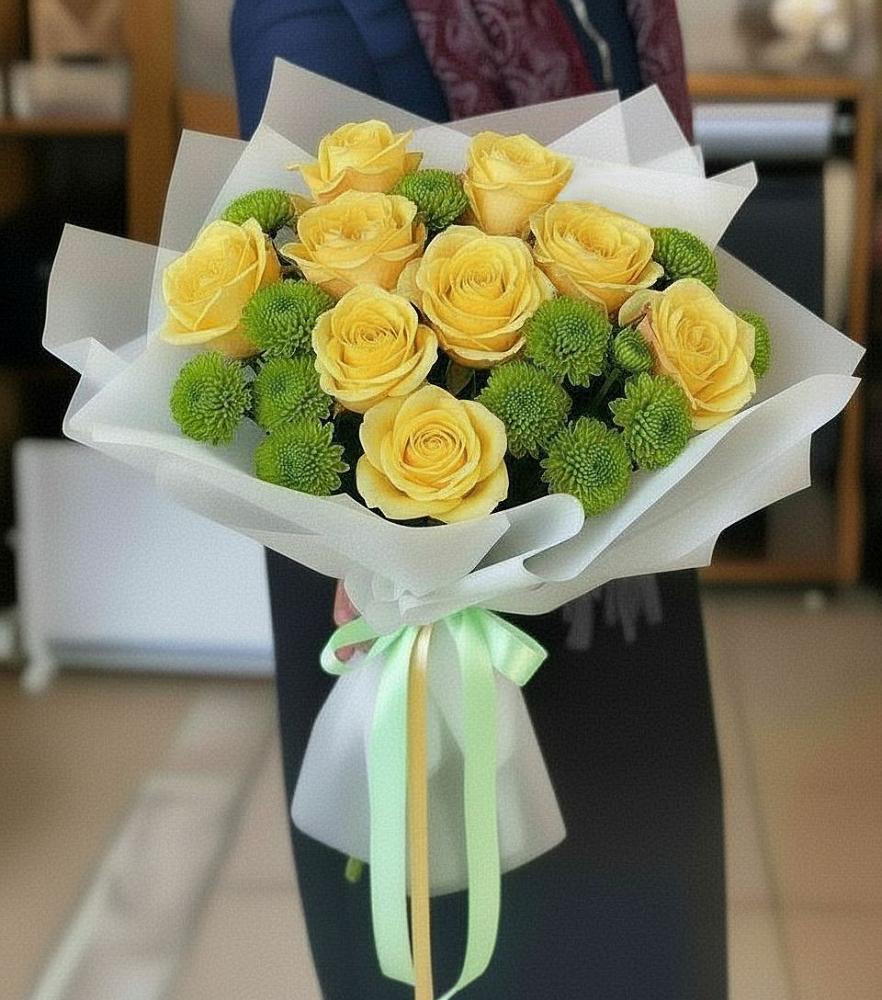 Букет цветов из: Хризантемы и Розы в Владимиро-Александровском