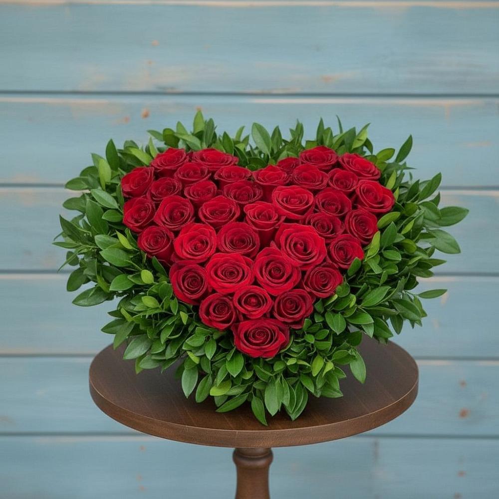 Цветочная композиция из Розы в виде сердца в Владимиро-Александровском