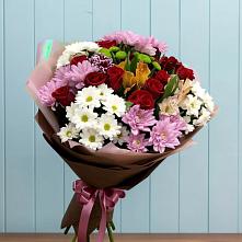 Букет цветов из:  Розы, Хризантемы и Альстромерии #REPLACE_PRED# Владимиро-Александровском